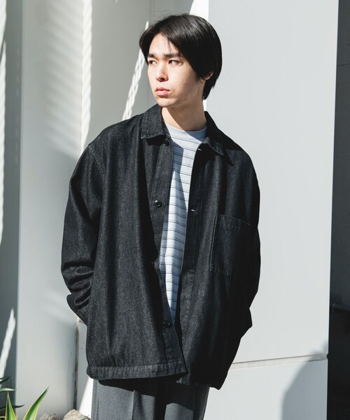 URBAN RESEARCH DOORS（アーバンリサーチドアーズ）の「デニムシャツカバーオール（カバーオール・メンズ・O.W./USED/BLACK・M/L）」の16枚目の写真