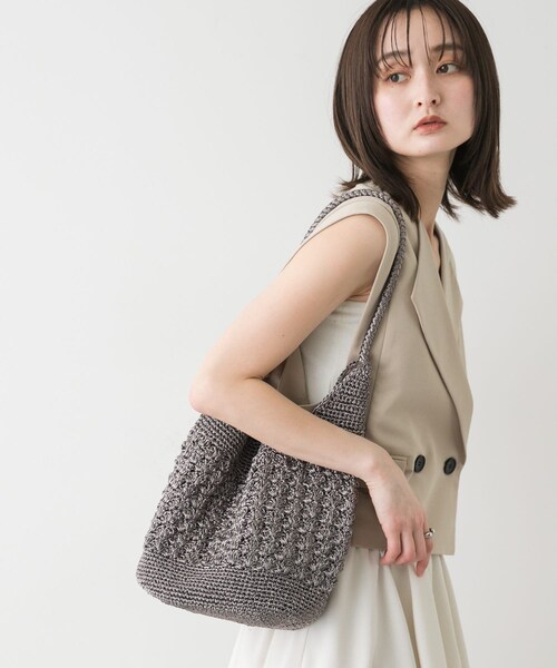 SENSE OF PLACE by URBAN RESEARCH（センスオブプレイスバイアーバンリサーチ）の「メタリックヤーンバッグ（ハンドバッグ・レディース・SILVER/CHARCOAL/MIX/RED・one）」の9枚目の写真