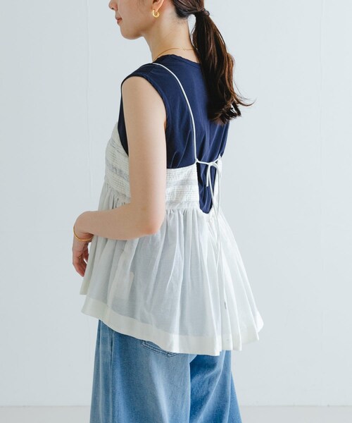URBAN RESEARCH（アーバンリサーチ）の「レース切り替えキャミブラウス（キャミソール・レディース・BLACK/OFF・FREE）」の5枚目の写真