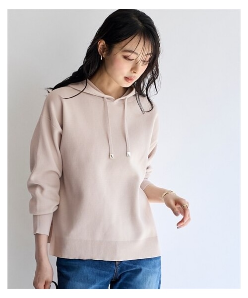 nissen（ニッセン）の「＜大きいサイズ＞マシュマロニットパーカー（パーカー・レディース・黒/オフベージュ/モカ/グレー・L/LL/3L/4L/5L/6L/8L/10L）」の4枚目の写真