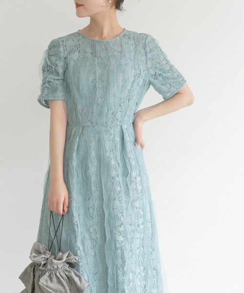 URBAN RESEARCH ROSSO（アーバンリサーチロッソ）の「kaene　リボンチュールエプロンドレス（ワンピース・レディース・mint/black・38）」の13枚目の写真