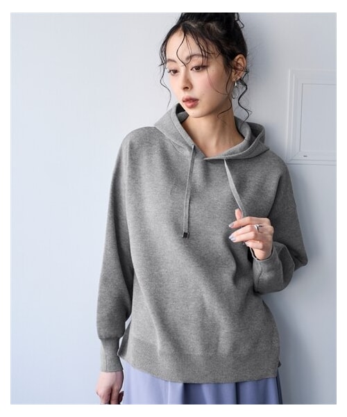 nissen（ニッセン）の「＜大きいサイズ＞マシュマロニットパーカー（パーカー・レディース・黒/オフベージュ/モカ/グレー・L/LL/3L/4L/5L/6L/8L/10L）」の15枚目の写真