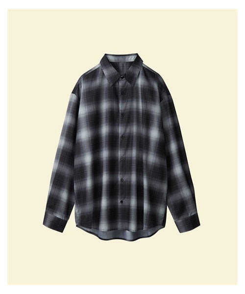 nissen（ニッセン）の「オーバーサイズシアーチェックシャツ（シャツ/ブラウス・メンズ・グレー系/黒系・M/L/LL/3L/4L/5L/6L/8L/10L）」の9枚目の写真