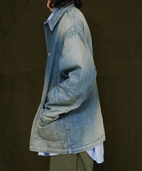 URBAN RESEARCH（アーバンリサーチ）の「HERILL　Nepdenim coveralljacket（カバーオール・メンズ・VT Worn/White・2/3）」の11枚目の写真