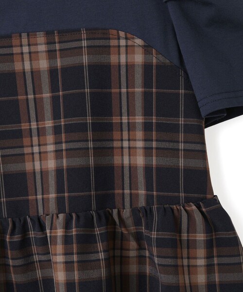 ROPE' PICNIC（ロペピクニック）の「【KIDS/キッズ】ドッキングチェックワンピース/リンクコーデ（ワンピース・キッズ・ブラック系/ネイビー系・L/M/S）」の20枚目の写真