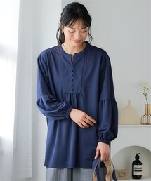 nissen | ＜大きいサイズ＞美ラクRUタッチふんわり袖ギャザーチュニック（汗染み防止・UVカット）(チュニック)