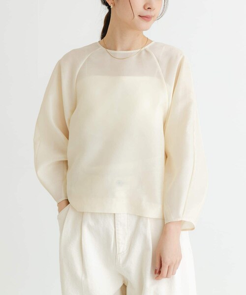 URBAN RESEARCH（アーバンリサーチ）の「『MADE IN JAPAN』オーガンジーブラウス（シャツ/ブラウス・レディース・CHARCOAL/BEIGE・FREE）」の4枚目の写真