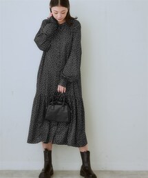 nissen | ＜大きいサイズ＞ ゆるシルエット切替デザインプリントワンピース(ワンピース)