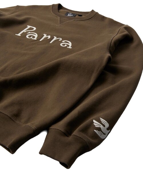bonjour records(ボンジュールレコーズ)の「by Parra/バイ・パラ Weird trad logo crew neck sweatshirt(スウェット・レディース・ダークブラウン・L/M)」の5枚目の写真