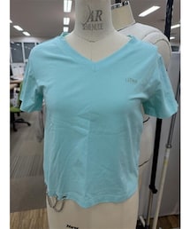 SMILE LAND | 【maryさんコラボ】裾チェーンVネックロゴTシャツ＜大きいサイズ有＞(Tシャツ/カットソー)