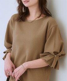 nissen | キャンディスリーブぽこぽこ素材カットソートップス(Tシャツ/カットソー)