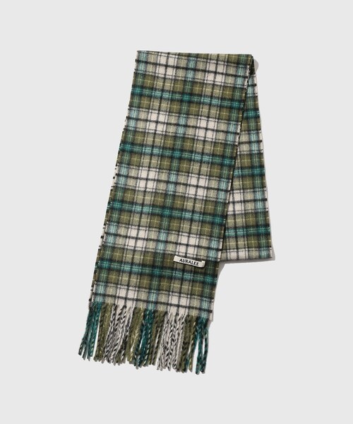 ADAM ET ROPE'(アダムエロペ)の「【AURALEE/オーラリー】CASHMERE CHECK LONG STOLE(マフラー・レディース・ダークブラウン/グリーン・F)」の4枚目の写真