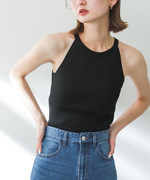 SENSE OF PLACE by URBAN RESEARCH（センスオブプレイスバイアーバンリサーチ）の「カップツキアメスリニットタンクトップ（タンクトップ・レディース・BRICK/IVORY/BLACK・One/one）」の2枚目の写真