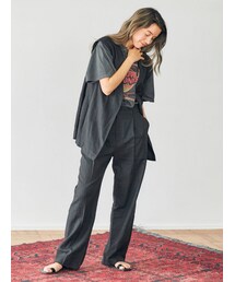 Ungrid | リネン混ハイウエストセンタープレスタックパンツ(その他パンツ)