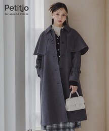 nissen | 小さいサイズ　3WAYケープ付ロングコート　低身長さん・小柄女性(ジャケット/アウター)