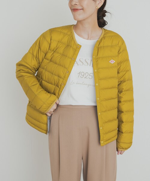 URBAN RESEARCH DOORS（アーバンリサーチドアーズ）の「DANTON　INNERDOWN CREWNECKJACKET（その他アウター・レディース・BLACK/OY.WHITE/SMOKY PINK/MUSTARD・S）」の3枚目の写真