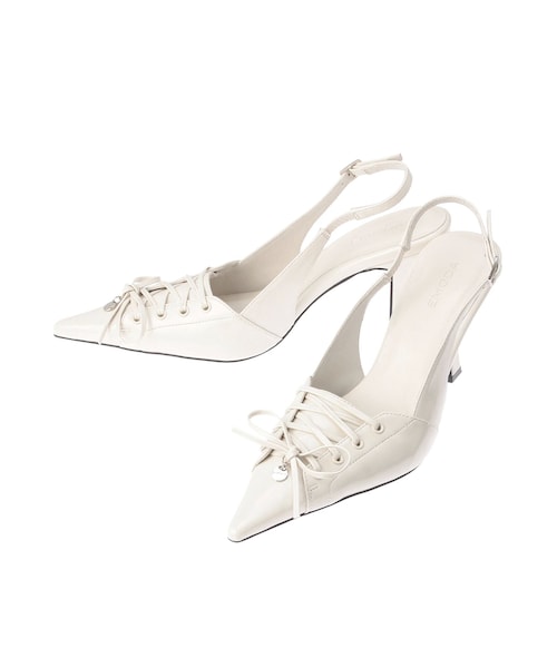 EMODA（エモダ）の「レースアップリボンパンプス（パンプス・レディース・アイボリー/ブラック/ブラウン・S/M/L）」の3枚目の写真
