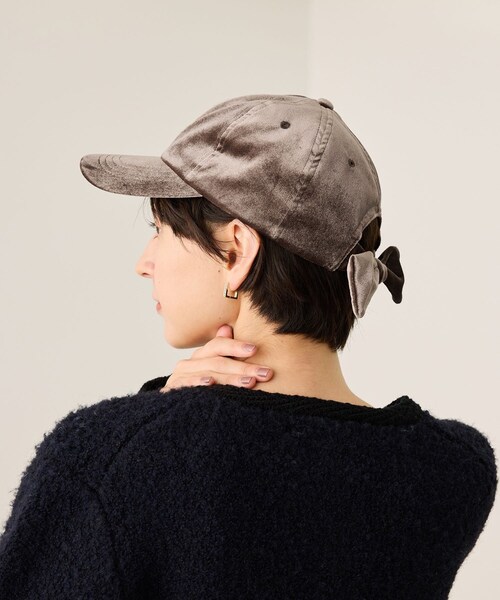 ROPE' PICNIC(ロペピクニック)の「ベロアリボンキャップ(キャップ・レディース・ブラック/ベージュ・F)」の7枚目の写真