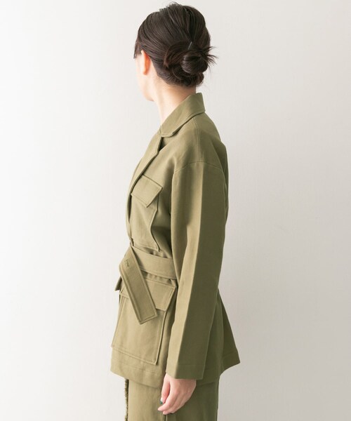 KBF（ケイビーエフ）の「KBF+　ミリタリーテーラードジャケット（ミリタリージャケット・レディース・KHAKI/OFF・one）」の11枚目の写真