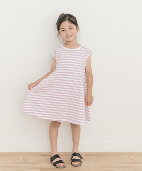 URBAN RESEARCH DOORS(アーバンリサーチドアーズ)の「ボーダーフレアワンピース(KIDS)(ワンピース・キッズ・BLUE/PURPLE・105/120/135)」の2枚目の写真