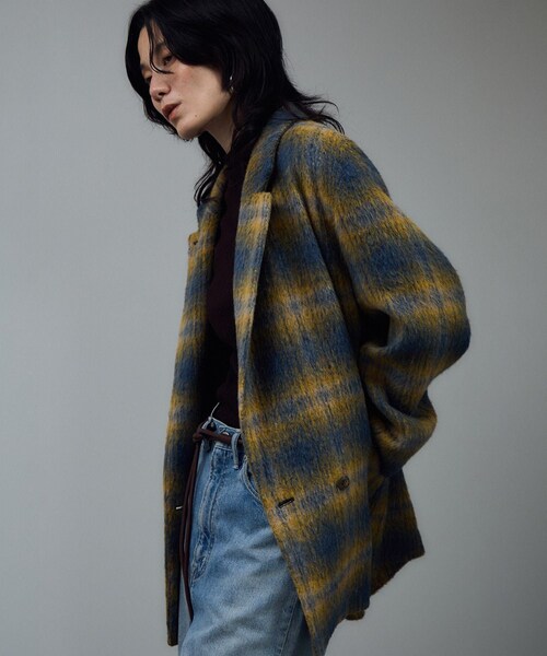 ADAM ET ROPE'(アダムエロペ)の「BALLIシャギージャケットコート / セットアップ対応(その他アウター・レディース・イエロー系・F)」の2枚目の写真