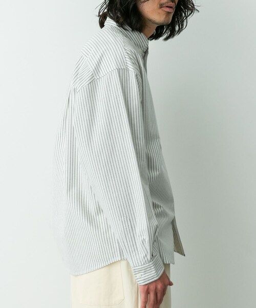 URBAN RESEARCH Sonny Label（アーバンリサーチサニーレーベル）の「抗菌オックスボタンダウンオーバーシャツ（シャツ/ブラウス・メンズ・オフ/サックス/オフストライプ・M/L/XL）」の22枚目の写真