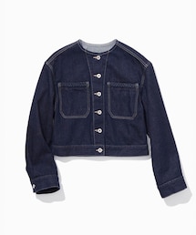 ROPE' | ノーカラーデニムジャケット(岡山デニム)/セットアップ対応・イージーケア(デニムジャケット)