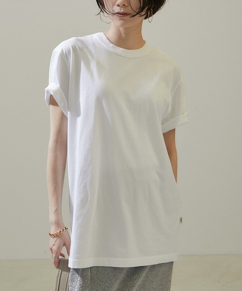 ADAM ET ROPE'（アダムエロペ）の「【J'aDoRe・店舗限定】【TEKLA（テクラ）】Short Sleeve Sleeping T-shirt（Tシャツ/カットソー・レディース・ブラック/ホワイト・S/XS）」の4枚目の写真
