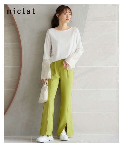 nissen（ニッセン）の「大きいサイズ　センタースリットスラックス　miclat（パンツ・レディース・黒/リーフグリーン・L/LL/3L/4L/5L/6L/8L/10L）」の17枚目の写真