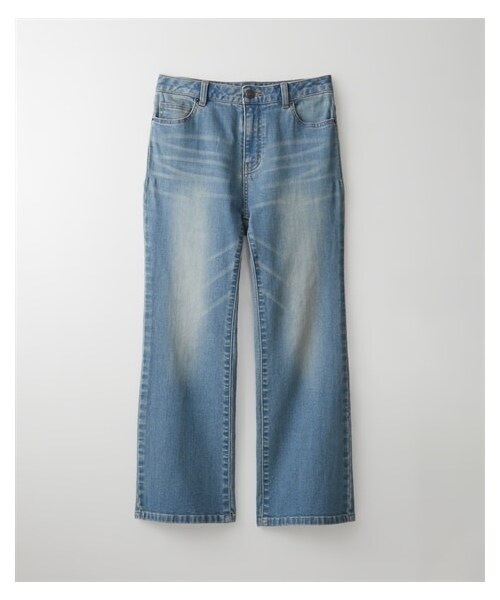 nissen（ニッセン）の「【Petitjo】セミブーツカットデニムパンツ（パンツ・レディース・ネイビー/ビンテージブルー・P58/P61/P64/P67）」の4枚目の写真