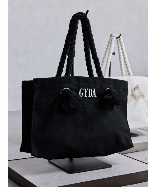 GYDA(ジェイダ)の「GYDAロープSトートBAG(トートバッグ・レディース・アイボリー/ブラック/ミックス・F)」の8枚目の写真