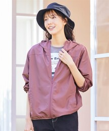 nissen | 大きいサイズ　軽tet花粉がつきにくいはっ水加工フード付ブルゾン（ＵＶカット・遮熱）(ミリタリージャケット)