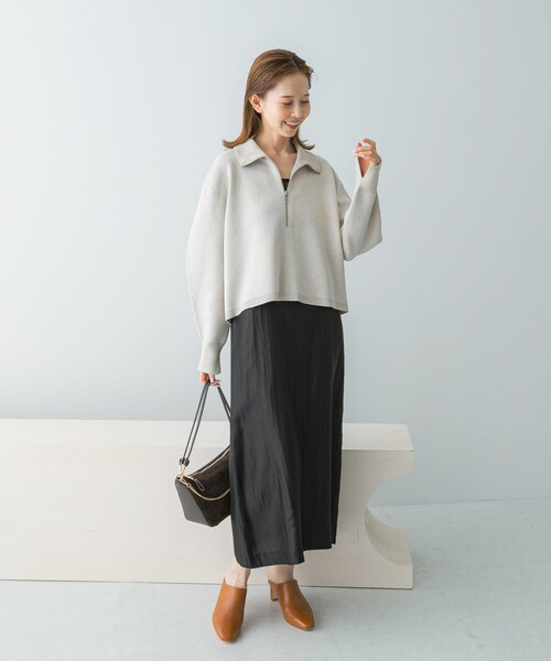 URBAN RESEARCH ROSSO（アーバンリサーチロッソ）の「ハーフジップニット（ニット/セーター・レディース・L/GREIGE/RED・FREE）」の6枚目の写真