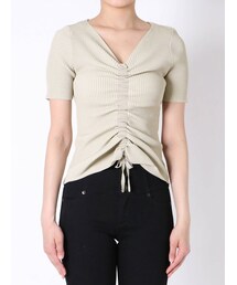 EMODA | ドローストリングリブニット(ニット/セーター)