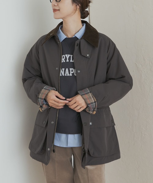 URBAN RESEARCH DOORS(アーバンリサーチドアーズ)の「『別注』Barbour OS BEDALE PADDED(テーラードジャケット・レディース・BLACK/GRAY・one)」の2枚目の写真