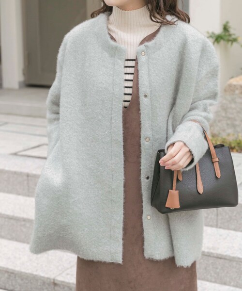 ITEMS URBANRESEARCH（アイテムズ アーバンリサーチ）の「ダブルフェイスミドルカーディガン（テーラードジャケット・レディース・L.BLU/NVY/BRN・Free）」の5枚目の写真