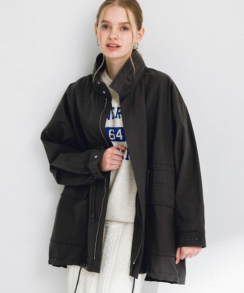 URBAN RESEARCH Sonny Label（アーバンリサーチサニーレーベル）の「ミリタリーナイロンブルゾン（ブルゾン・レディース・チャコール/アイボリー/カーキ・FREE）」の2枚目の写真