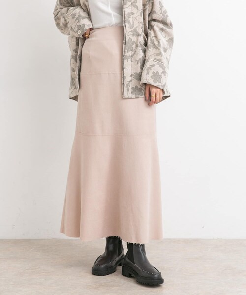 KBF（ケイビーエフ）の「カットオフ切替ロングスカート（スカート・レディース・CASSIS/L.BEIGE/BLACK・one）」の12枚目の写真