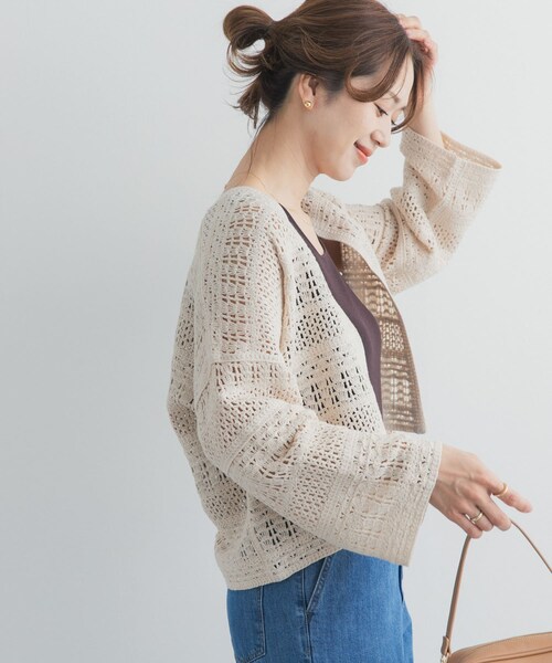 URBAN RESEARCH DOORS(アーバンリサーチドアーズ)の「クロシェニットカーディガン(カーディガン/ボレロ・レディース・OFF/BEIGE・Free)」の13枚目の写真