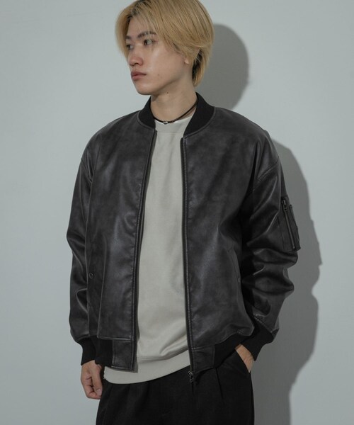 SENSE OF PLACE by URBAN RESEARCH(センスオブプレイスバイアーバンリサーチ)の「ヴィンテージライクMA-1(MA-1・メンズ・BLACK/BROWN・M/L)」の5枚目の写真
