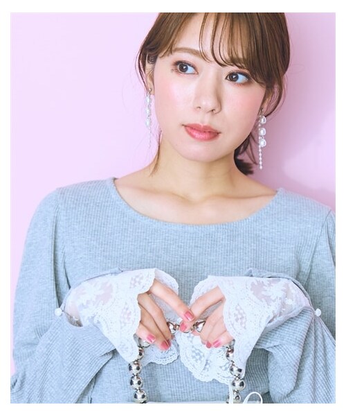 nissen（ニッセン）の「大きいサイズ  レースデザイントップス　marun（Tシャツ/カットソー・レディース・アイボリー/ラベンダー/黒/グレー・L/LL/3L/4L/5L/6L/8L/10L）」の19枚目の写真