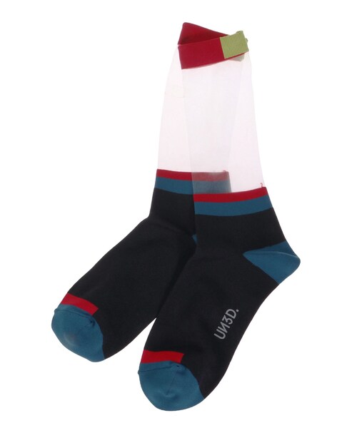 UN3D.(アンスリード)の「SHEER STRATUM SOCKS(ソックス/靴下・レディース・ライム/ブルー/ターコイズ・F)」の6枚目の写真