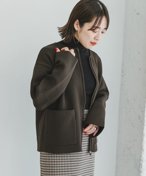 Lin francais d'antan Varda ウール フレア 半袖ドレス ニット