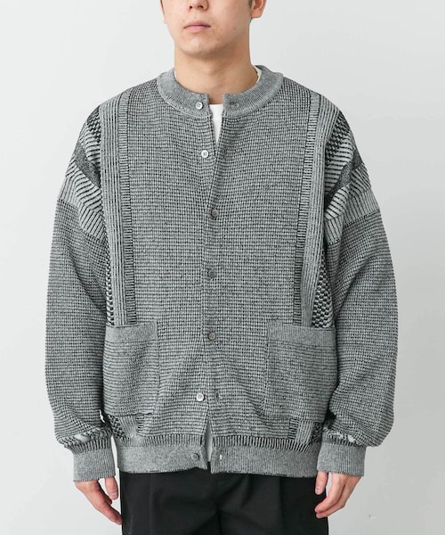 URBAN RESEARCH DOORS（アーバンリサーチドアーズ）の「YASHIKI　SHINRYO CARDIGAN（カーディガン/ボレロ・メンズ・BLACK/MIX GRAY/GREIGE・1/2）」の2枚目の写真