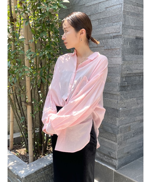 Ungrid（アングリッド）の「オーガビッツシアールーズシャツ（シャツ/ブラウス・レディース・ピンク/イエロー/オフホワイト・F）」の22枚目の写真