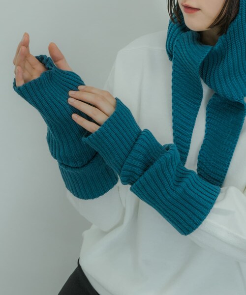 SMELLY（スメリー）の「リブアームウォーマー（ベルト・レディース・BEG/BLK/BLU・-）」の3枚目の写真