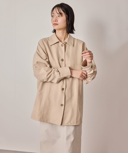 NERGY（ナージー）の「【ウォッシャブル対応】フェイクスエードシャツジャケット（その他アウター・レディース・ベージュ/ライトグリーン・F）」の15枚目の写真