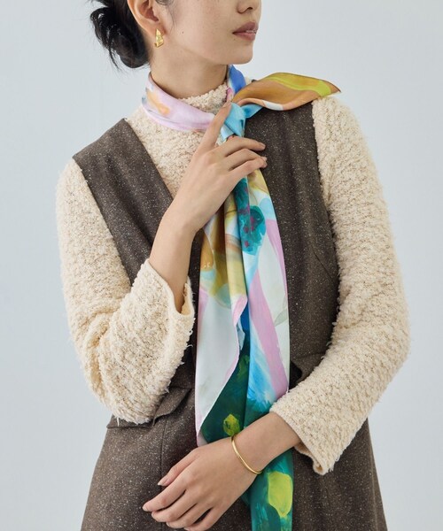 ROPE'（ロペ）の「【COOHEM(コーヘン)】COTTON FANCY YARN HIGH NECK KNIT（ニット/セーター・レディース・キナリ/ベージュ系/ラベンダー系・F）」の3枚目の写真