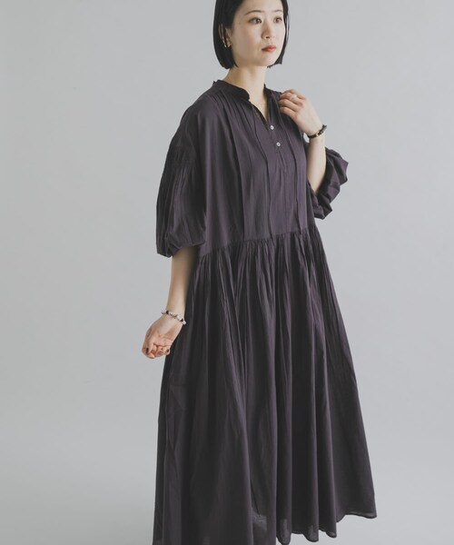 THE GOODLAND MARKET（ザグッドランドマーケット）の「FANAKA　ロングドレス（ワンピース・レディース・OFF WHITE/BLACK/BLUE・Free）」の2枚目の写真
