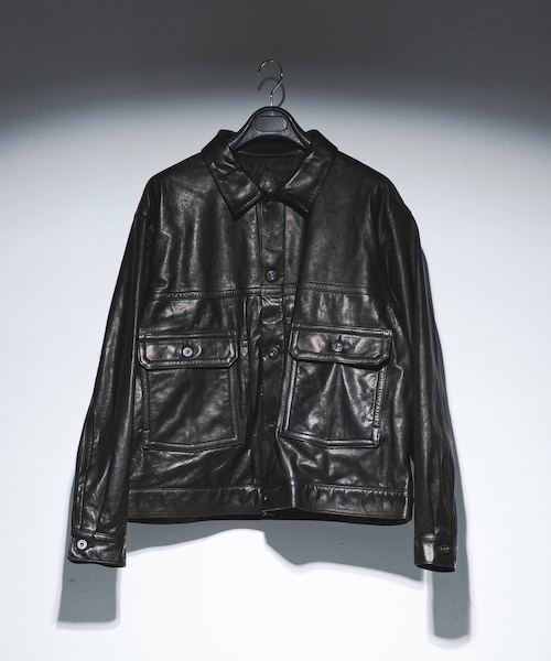 URBAN RESEARCH(アーバンリサーチ)の「A LEATHER TRUCKER JACKET(その他アウター・メンズ・BLACK LUXE・M/L)」の1枚目の写真
